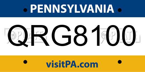 QRG8100 Pennsylvania License Plate