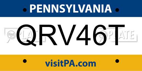 QRV46T Pennsylvania License Plate