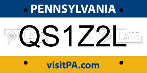 QS1Z2L Pennsylvania License Plate