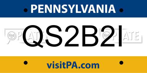 QS2B2I Pennsylvania License Plate