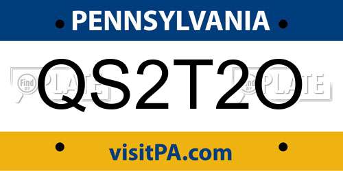 QS2T2O Pennsylvania License Plate