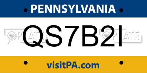 QS7B2I Pennsylvania License Plate