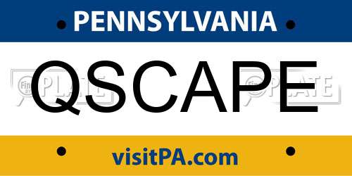 QSCAPE Pennsylvania License Plate