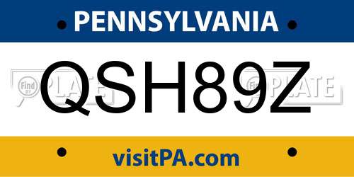 QSH89Z Pennsylvania License Plate