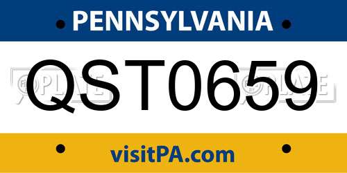 QST0659 Pennsylvania License Plate