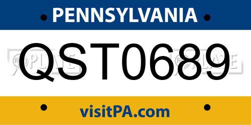 QST0689 Pennsylvania License Plate