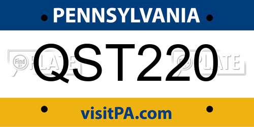 QST220 Pennsylvania License Plate