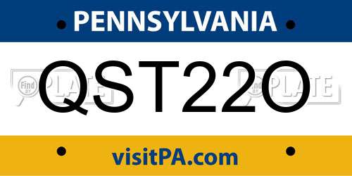 QST22O Pennsylvania License Plate