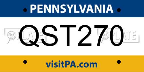 QST270 Pennsylvania License Plate
