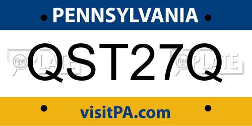 QST27Q Pennsylvania License Plate