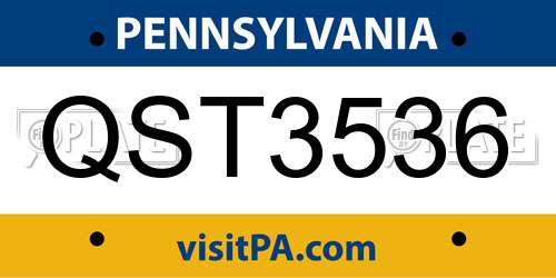 QST3536 Pennsylvania License Plate