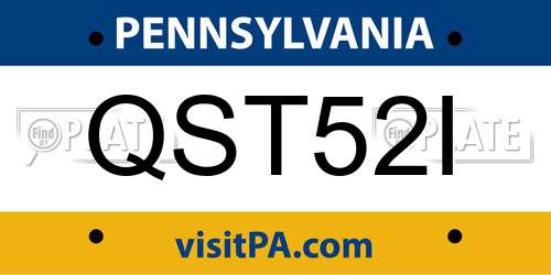 QST52I Pennsylvania License Plate