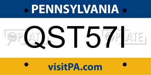 QST57I Pennsylvania License Plate