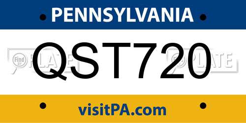 QST720 Pennsylvania License Plate