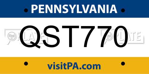 QST770 Pennsylvania License Plate
