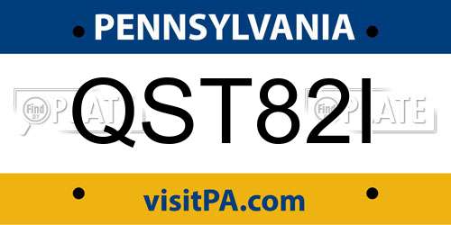 QST82I Pennsylvania License Plate