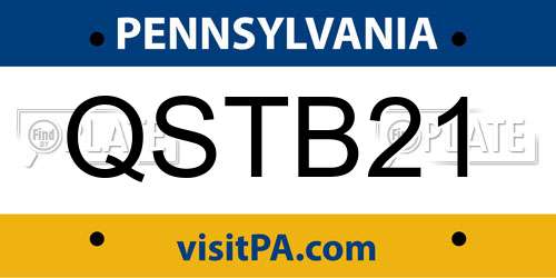 QSTB21 Pennsylvania License Plate