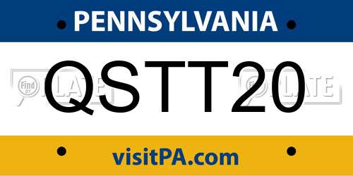QSTT20 Pennsylvania License Plate