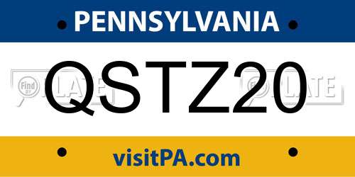 QSTZ20 Pennsylvania License Plate