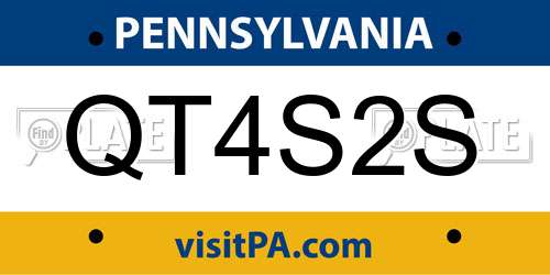 QT4S2S Pennsylvania License Plate