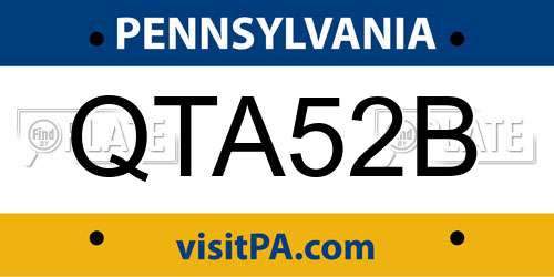 QTA52B Pennsylvania License Plate