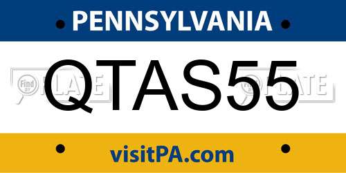 QTAS55 Pennsylvania License Plate
