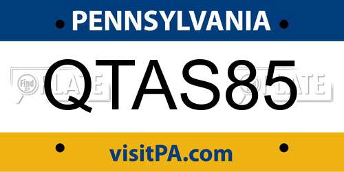 QTAS85 Pennsylvania License Plate