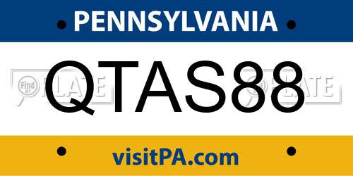 QTAS88 Pennsylvania License Plate