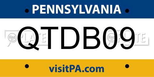 QTDB09 Pennsylvania License Plate