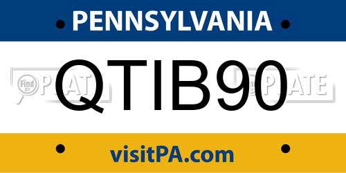 QTIB90 Pennsylvania License Plate