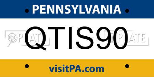 QTIS90 Pennsylvania License Plate