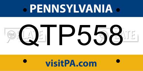 QTP558 Pennsylvania License Plate