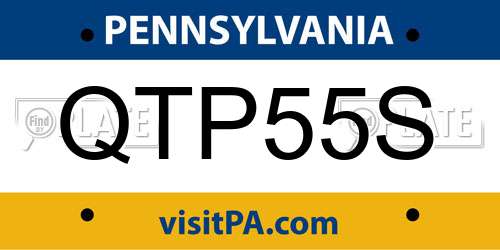 QTP55S Pennsylvania License Plate