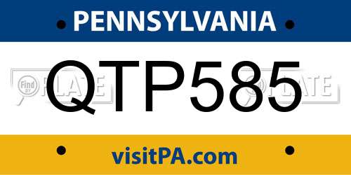 QTP585 Pennsylvania License Plate