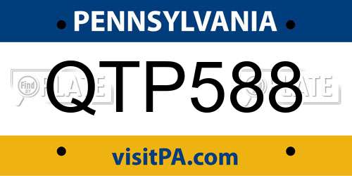 QTP588 Pennsylvania License Plate