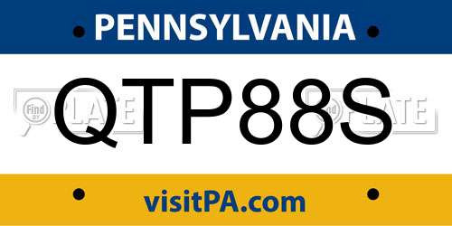 QTP88S Pennsylvania License Plate