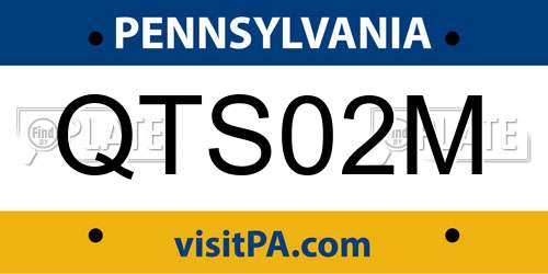 QTS02M Pennsylvania License Plate