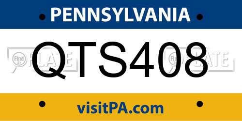 QTS408 Pennsylvania License Plate