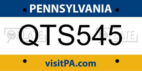 QTS545 Pennsylvania License Plate