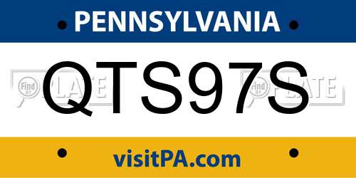 QTS97S Pennsylvania License Plate