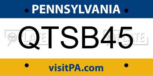 QTSB45 Pennsylvania License Plate