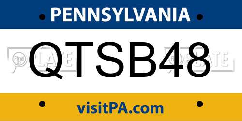 QTSB48 Pennsylvania License Plate