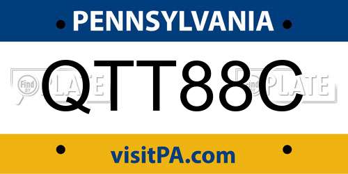 QTT88C Pennsylvania License Plate