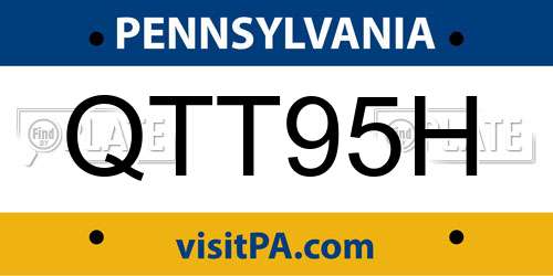 QTT95H Pennsylvania License Plate