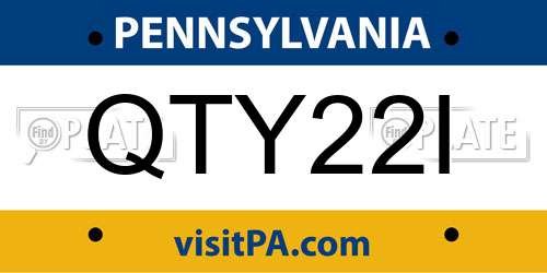QTY22I Pennsylvania License Plate