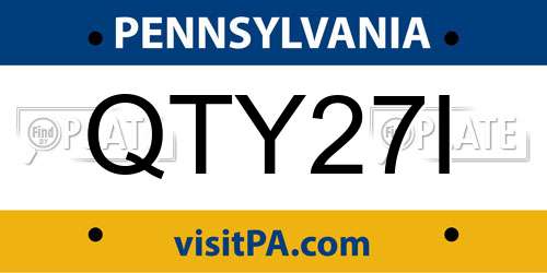 QTY27I Pennsylvania License Plate
