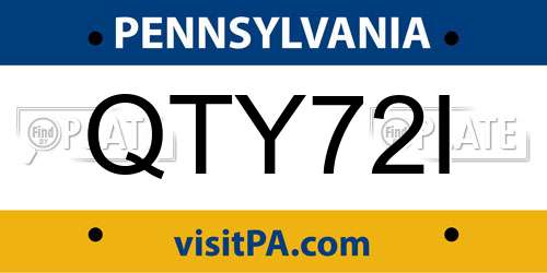 QTY72I Pennsylvania License Plate