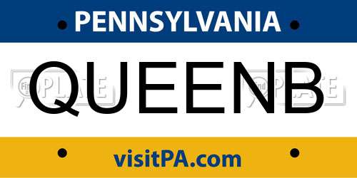 QUEENB Pennsylvania License Plate