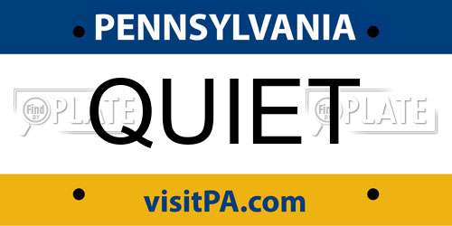 QUIET Pennsylvania License Plate