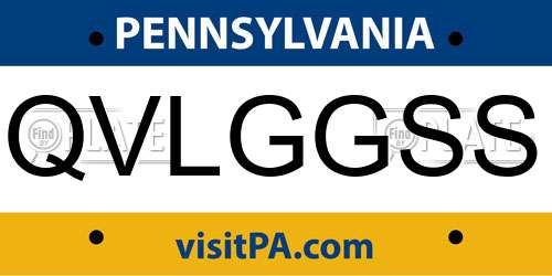 QVLGGSS Pennsylvania License Plate